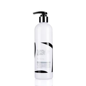 Quality 420ml White Round Shampoo Bottle With Aluminum 2cc Pump Dispenser wholesale