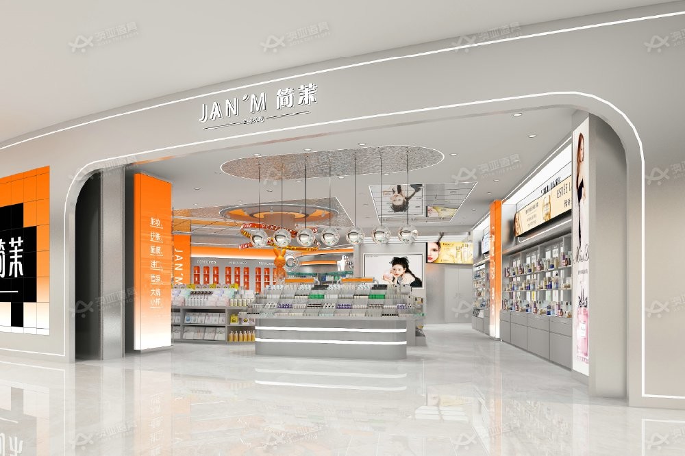 GDR06-CMM05 Retail Display Stand with Modular Design and Brand-Themed Style for Shopping Mall