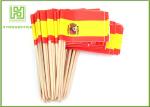 Party Decorative Food Toothpicks With Flags Mini Wooden Sticks 65mm Length