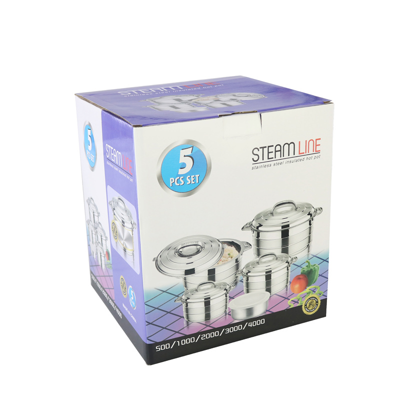 Household soup pot stainless steel 5pcs stock pot set direct selling