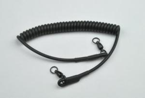 Quality Swivel metal terminals at two ends high grade PU stretchy coiled tool holder lanyard leash wholesale