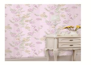 Quality PVC embossed wallpaper pink coloe warm feeling removable washable wholesale