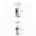 Black Stainless Steel Electrical Power Sockets Outdoor Garden Power Outlet LED