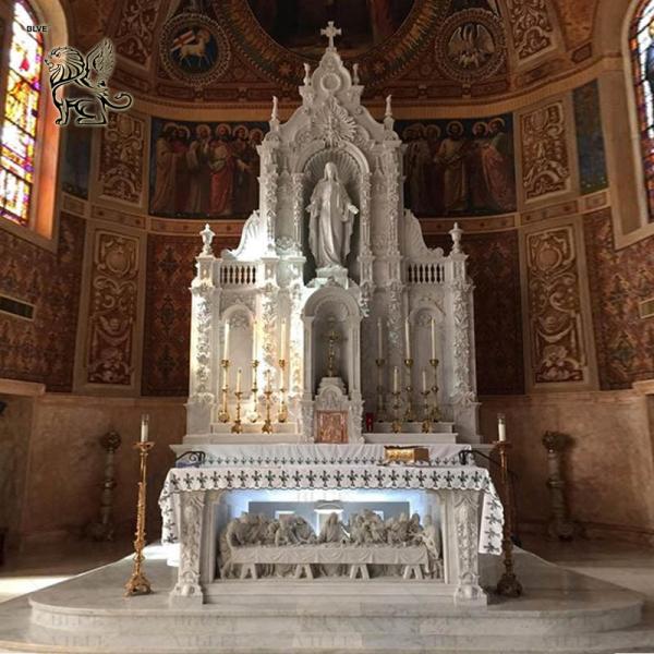 Marble Church Altar The Last Supper Relief Natural Stone Carving Catholic