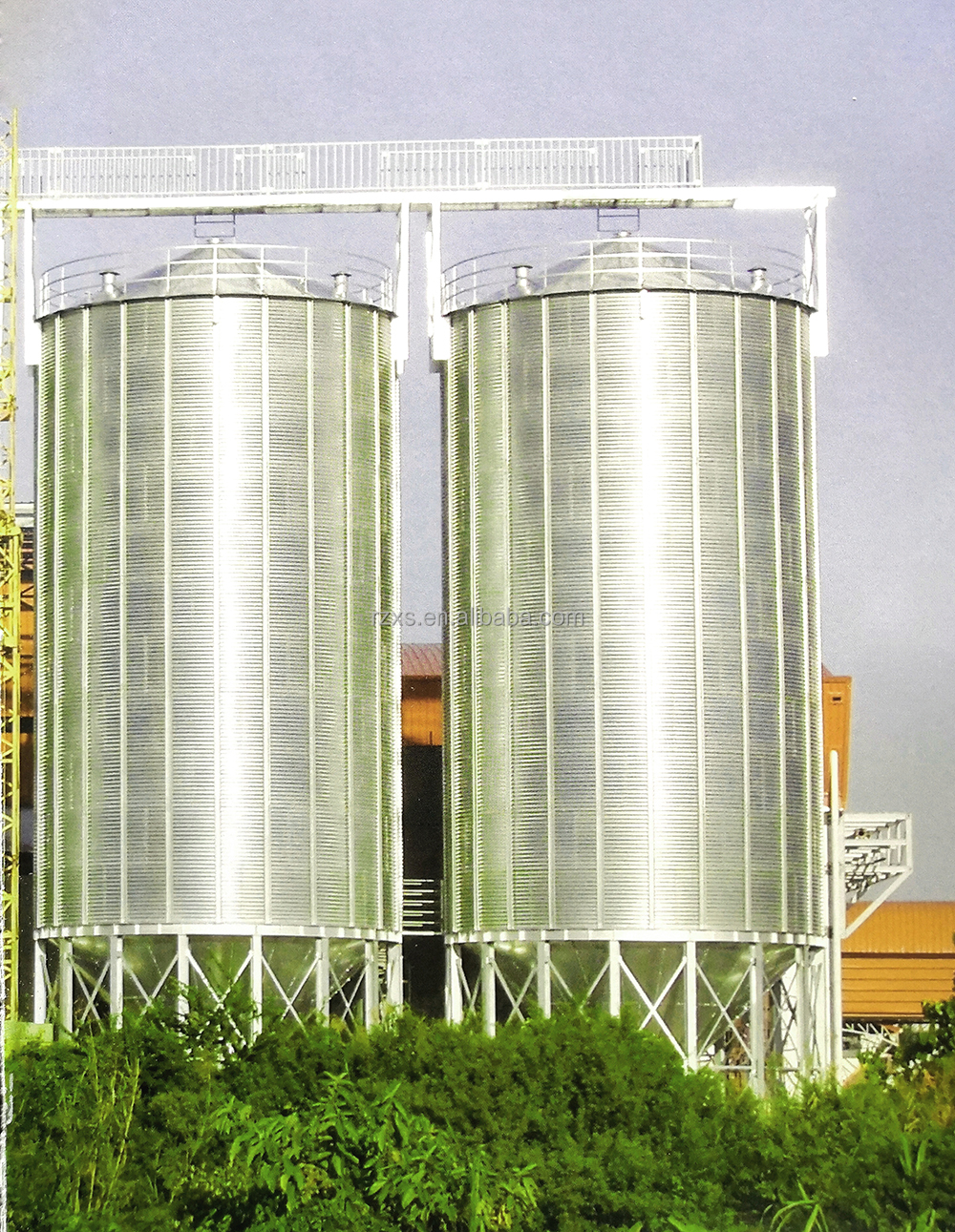 500 Ton Small Size Galvanized Hopper Bottom Grain Wheat Flour Storage Silo