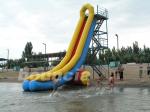 Durable PVC Tarpaulin Long Inflatable Water Slide For Seaside