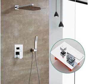 Quality Electroplate Matte Silver Concealed Bath Shower Mixer Tap wholesale
