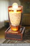 Turning Ball Marble Effect Wood Rattan Garden Fountain