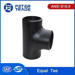 China ASME B16.9 ASTM 420 WPL6 Carbon Steel Butt Welded Equal Tee 1/2 Inch To 48 Inch SCH40 for Water Treatment on sale