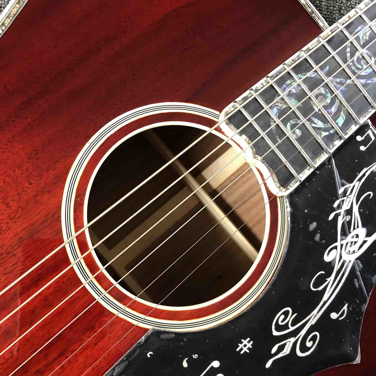 Custom AAAA All Solid KOA Wood 43 Inch Design Jumbo Body Acoustic Guitar Abalone Binding with Logo on Headstock is OK