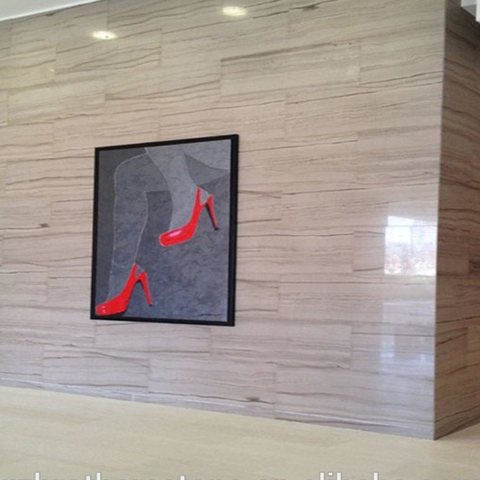 Hot selling big slab polished wood grain marble tile