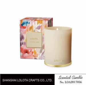 Quality White Bottle Room Scented Candles , Aromatherapy Soy Pillar Candles 270g wholesale