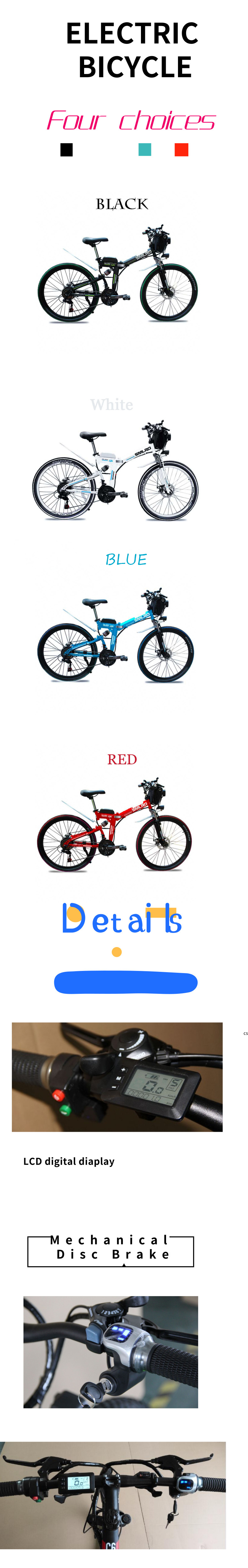 Aluminum Alloy Folding Electric E Bike Wear Resistant Steel Suspension Frame