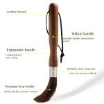 Customized Detachable Long Handle Curved Bamboo Wood Cleaning Brush for Home