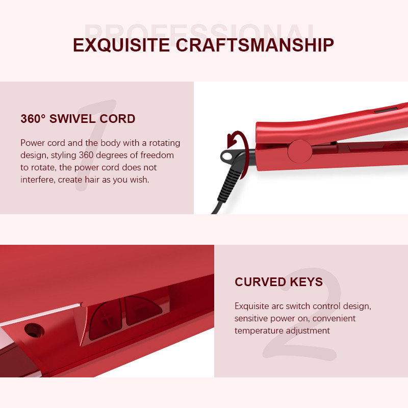 45W Ceramic Flat Iron Hair Straightener 3D Floating Titanium Plates Household