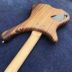 2020 New 4 Strings Buzzard Natural Color Top Neck Through Bass Guitar
