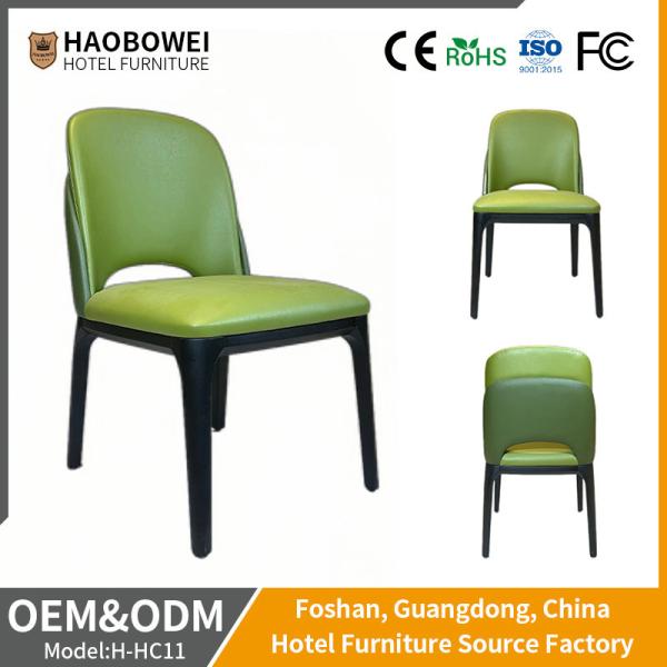 Indoor Dining Room Ash Wood Leather Chair Without Armrest Fixed 500mm*600mm