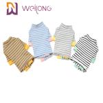 Summer Striped Black And White Plaid Dog Pajamas Customized Yarn Dyed