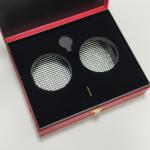 High quality caviar gift box in PU leather with gold foil logo for 30g and 125g