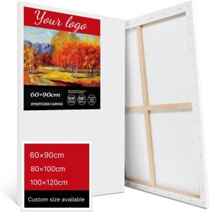 Quality 60x90cm Large Stretched Canvas Board Acid Free Cotton Primed Stretched Canvases wholesale