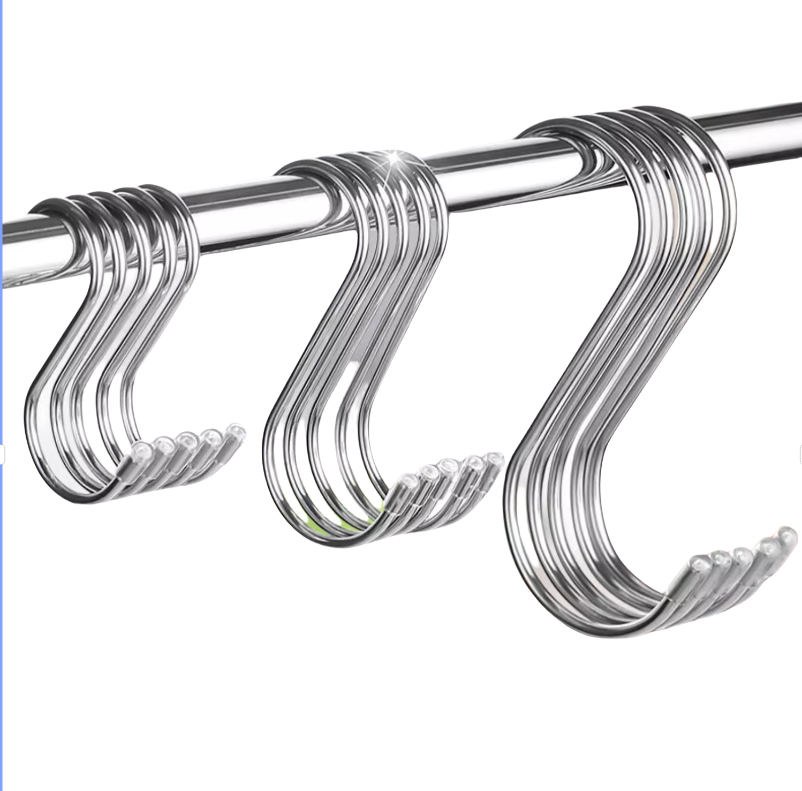 Stainless Steel S Hooks with Black Oxide Finish INCH Measurement System and Heavy-Duty Design