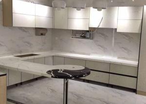 Quality White Quartz Kitchen Worktops , Quartz Stone Countertops Customized Size wholesale