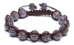 Adjustable Shamballa Bracelet, Amethyst Rhinestone Ball