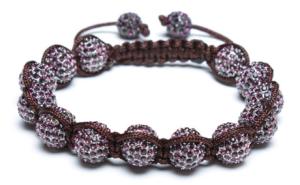 Quality Adjustable Shamballa Bracelet, Amethyst Rhinestone Ball wholesale