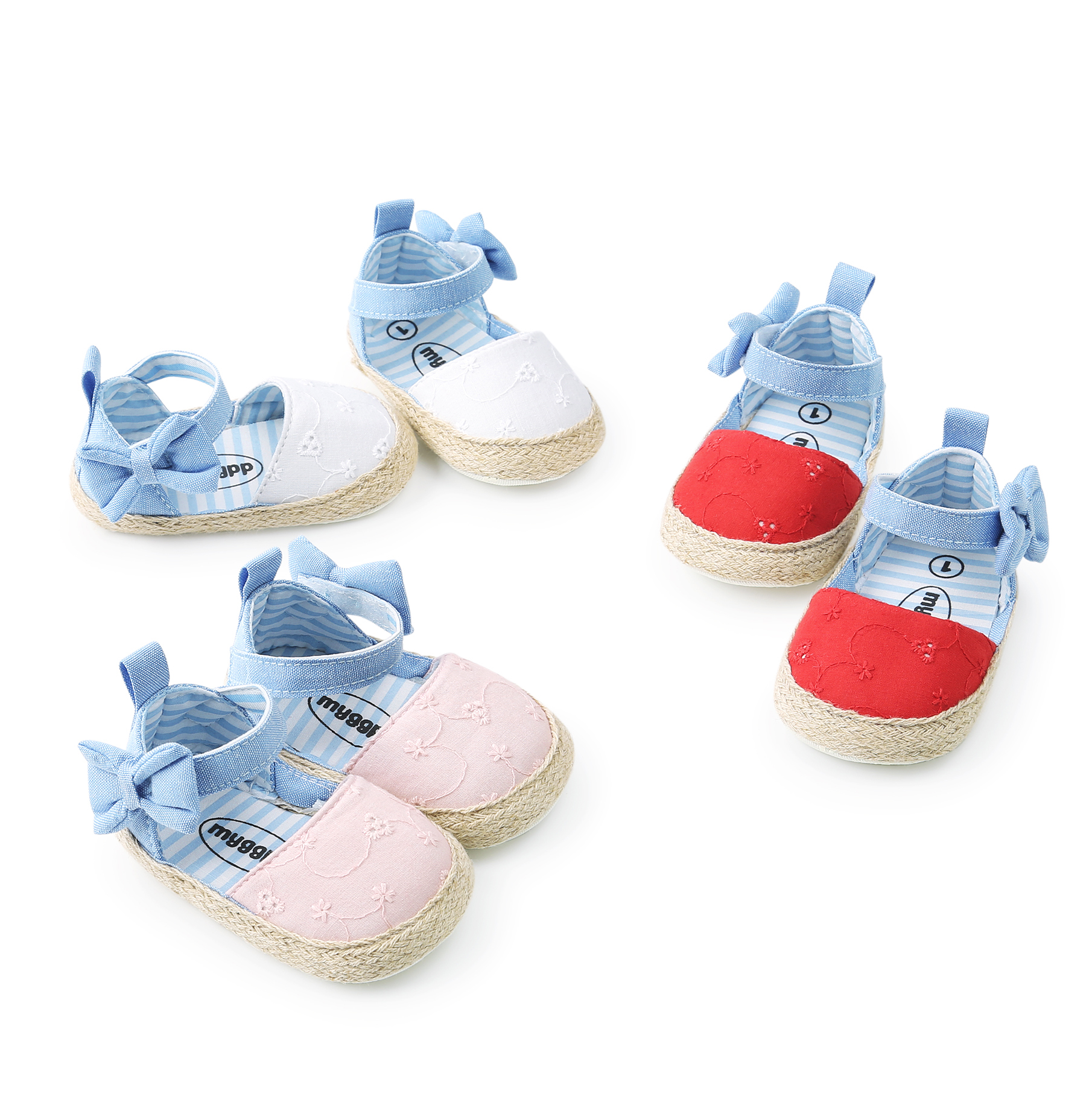 Hot sale Cotton fabric Bowknot lace princess soft sole toddler girl baby sandals