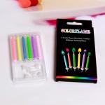 12 Count Colored Flames Birthday Cake Candles No Scent Perfect for Happy
