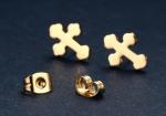 Personalized body piercing jewelry stainless steel cross stud earrings for women