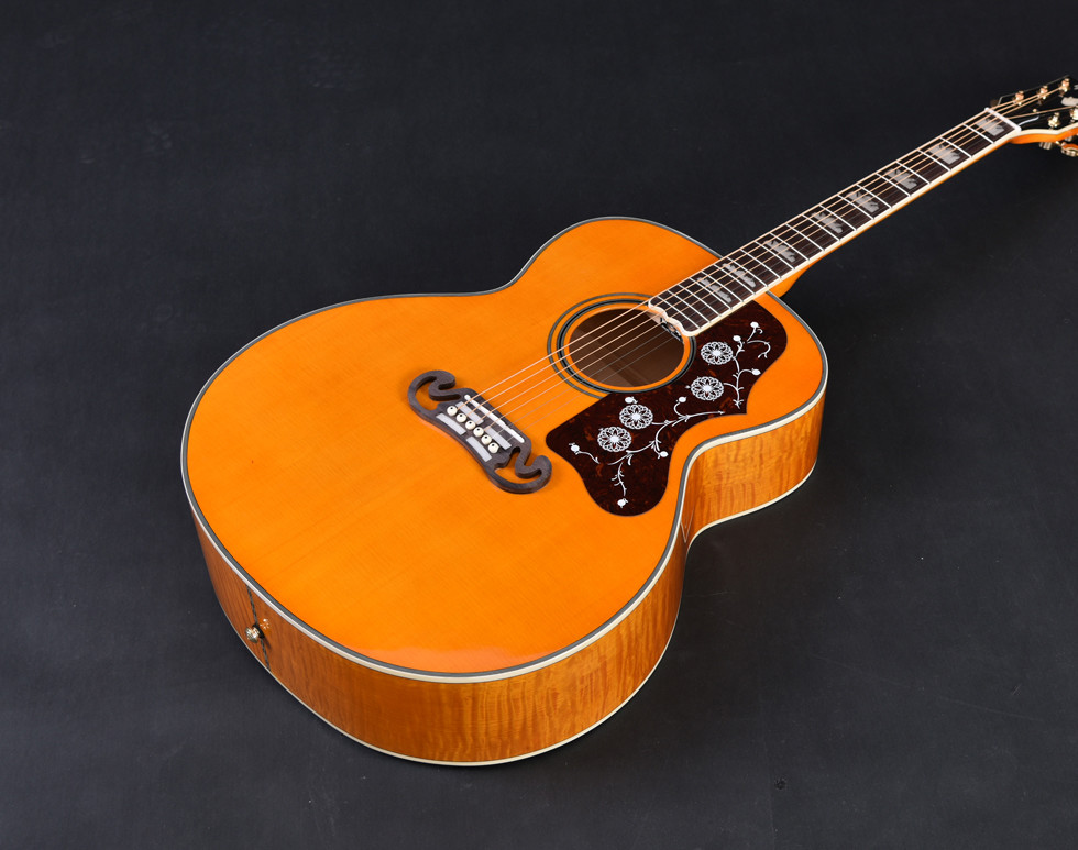 J200 customized 42 Inch Jumbo size solid wood acoustic guitar with AA Solid sitka spruce top rosewood fingerboard