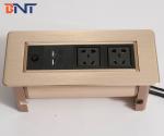Thick aluminum panel touch press conference table flip up power outlet