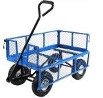 Green Heavy Duty Mesh Garden Folding Utility Nursery Beach Wagon Cart Trolley