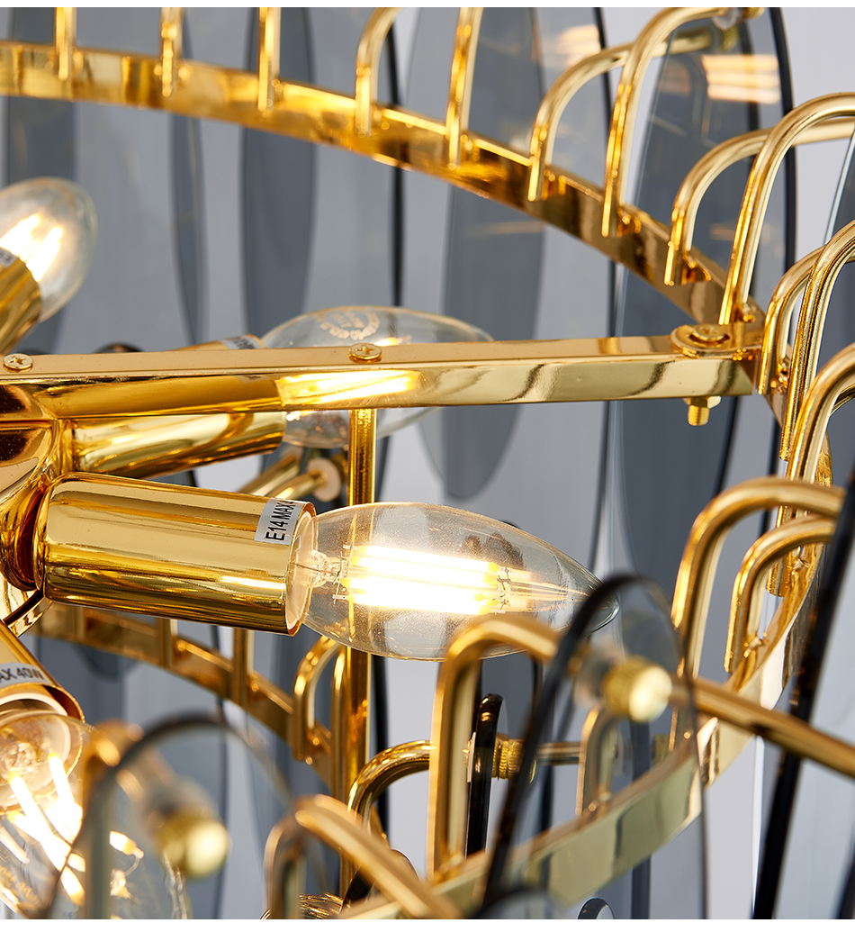 Round Multilayer Crystal Chandelier for Living Room Dining Room kitchen pendant light(WH-CY-237)