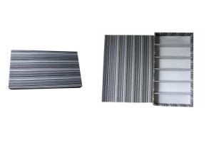 Quality Fabric Cloth Striped Texture Sunglass Box Display With 6 Slot Collector wholesale