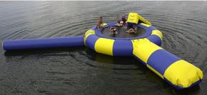 Quality 0.9mm PVC inflatable water trampoline, water bouncer toys, Square trampolines wholesale