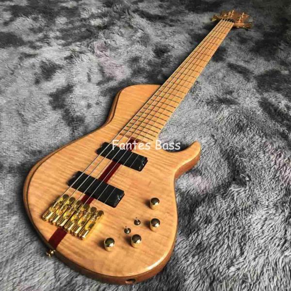 Neck Through Body Ash Wood 6 Strings ButterFY Style Electric Bass 940mm Scale