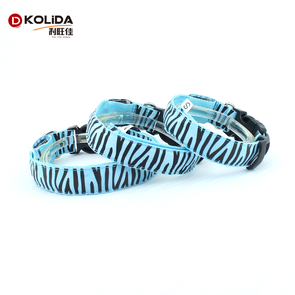 Safe Luminous LED Light Up Dog Collar , Dog Cat Pet Safety Flashing Collar