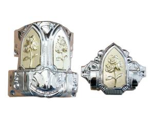 Quality Flower Decoration Coffin Corners / Casket Accessories Model 15#-F wholesale