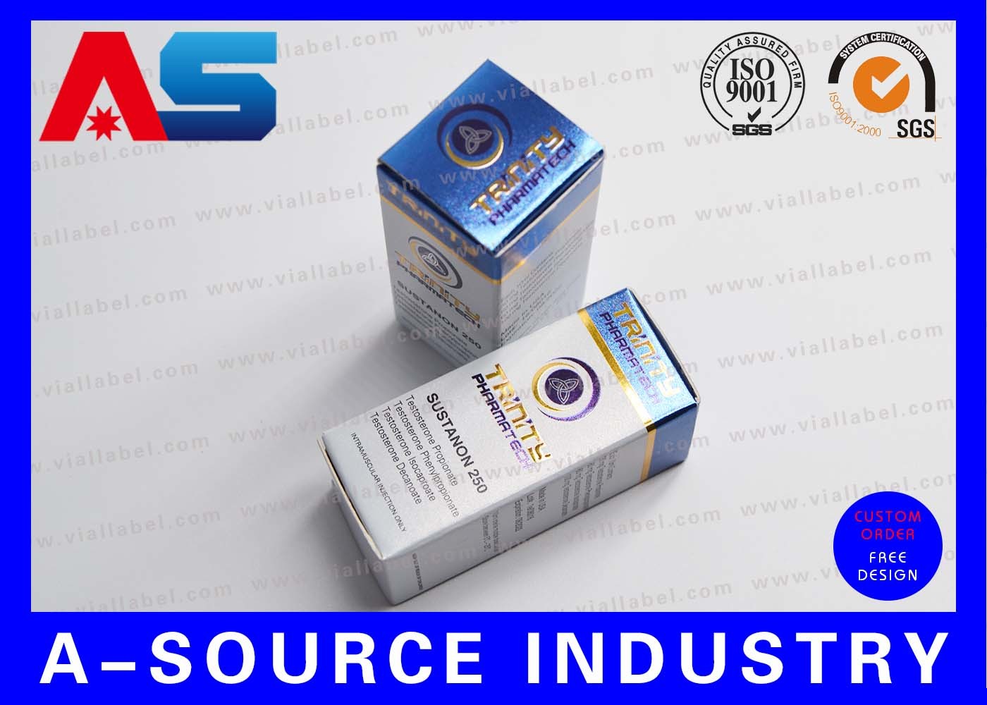 Gold Foil Embossing 10ml Vial Boxes With Pharma Packaging Design For Injection Bottles
