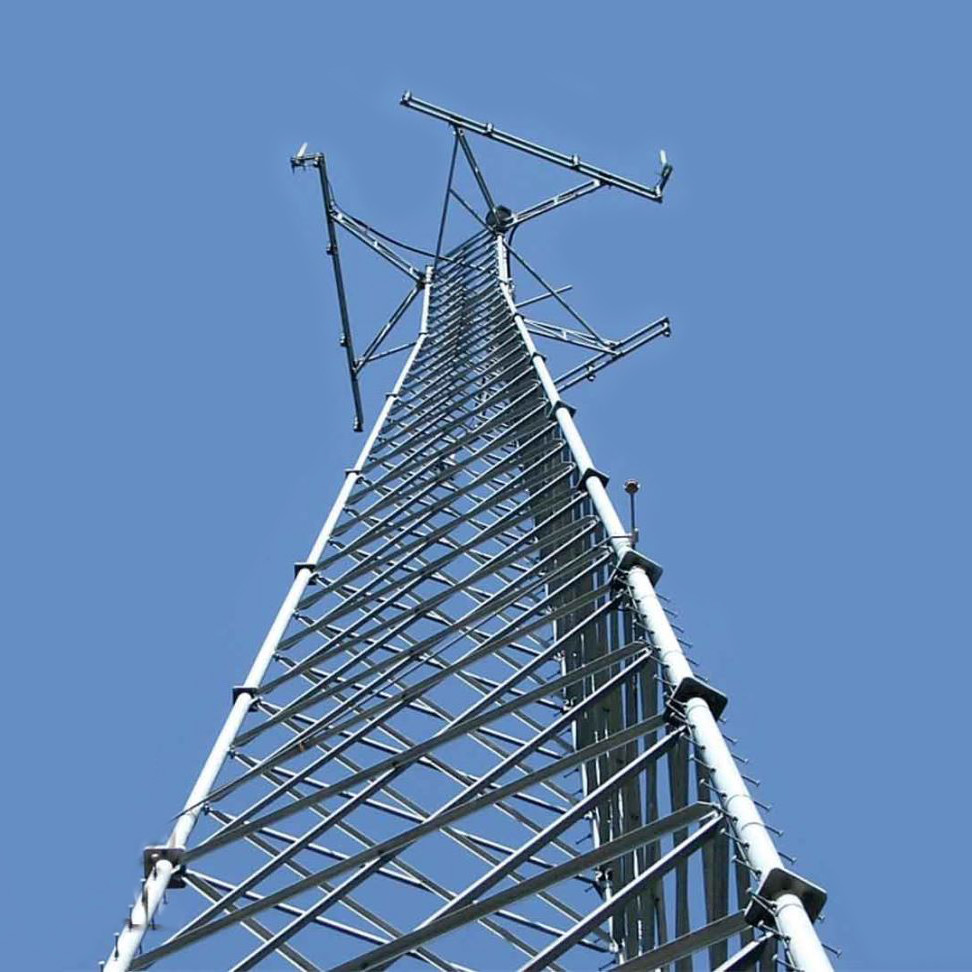 Hot Dip Galvanized Tubular Steel Tower 30m 60m Gsm Communication Telecom