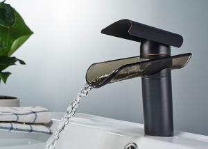 Quality Single Handle Control Waterfall Bathroom Faucets Glass Spout ROVATE wholesale