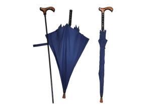 Quality Adjustable Height Golden Stand Hiking Stick Umbrella , Walking Cane Umbrella For Climbing wholesale