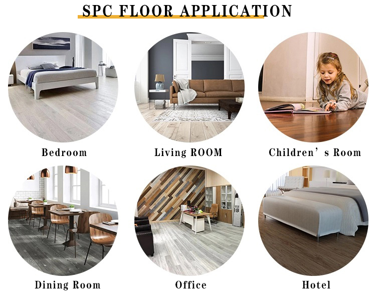 Hotel Wood Flooring Colour Easy to Install 4.0mm Commercial Grooving Veneer Spc Flooring