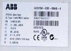 Quality ACS150-03E-08A8-4 Micro Drives 68581818 ACS150 Frequency Converter R1 wholesale