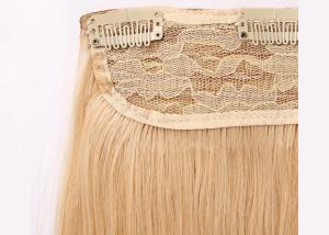 Quality Yellow Clip In Natural Hair Extensions , Straight Full Head Clip In Hair Extensions wholesale