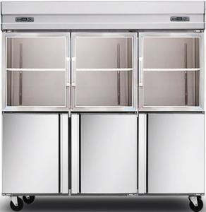 Quality 1600L Glass Door Commercial Kitchen Refrigerator , Stainless Steel Kitchen Appliances wholesale