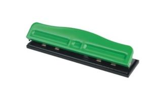 Quality Fashion Green Color 12 sheets capacity metal 4 holes paper punch wholesale