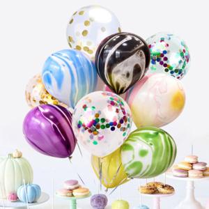 Quality 9pcs Colorful Wedding Valetine's Day Agate Marble Balloons Decoration Baby Shower Birthday Party Agate Decor Supplies wholesale